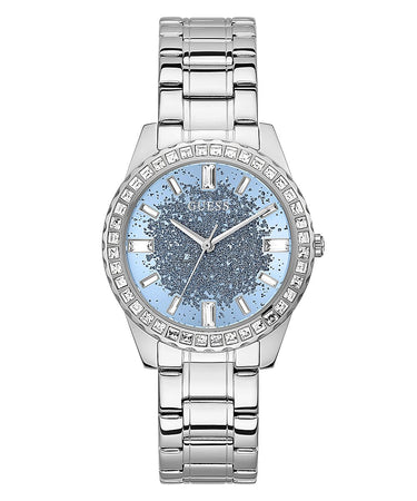 Guess Damen Armbanduhr Glitter Burst 38 mm Glitterburst auf Zifferblatt Armband Edelstahl GW0405L1